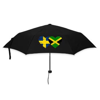 Schweden Jamaika Flagge Herz used - Regenschirm (klein) - Schwarz - Vorne