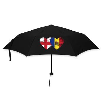England Moldau Flagge Herz used - Regenschirm (klein) - Schwarz - Vorne