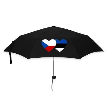 Tschechien Estland Flagge Herz - Regenschirm (klein) - Schwarz - Vorne
