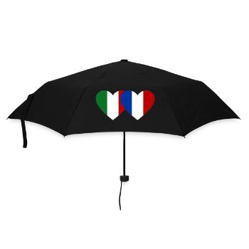 Italie France Drapeau Coeur - Parapluie standard - noir - Devant