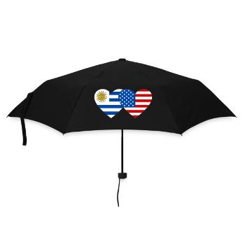Uruguay USA Flagge Herz - Regenschirm (klein) - Schwarz - Vorne