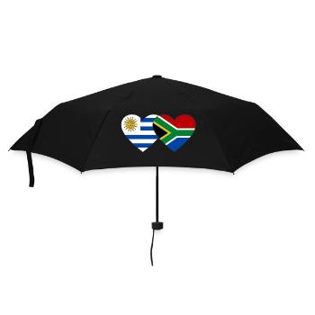 Uruguay South Africa Flag Heart - Umbrella (small) - black - Front