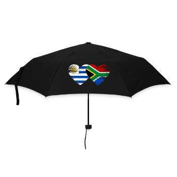 Uruguay Südafrika Flagge Herz used - Regenschirm (klein) - Schwarz - Vorne