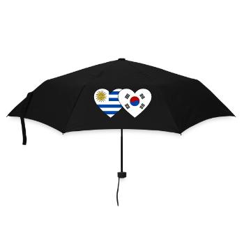 Uruguay Corée du Sud Drapeau Coeur - Parapluie standard - noir - Devant