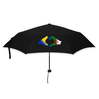 Bosnien Algerien Flagge Hände Herzform - Regenschirm (klein) - Schwarz - Vorne
