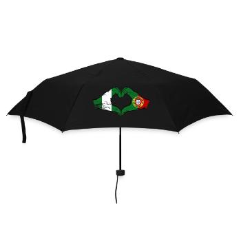 Nigeria Portugal drapeau mains forme de coeur utilisé - Parapluie standard - noir - Devant