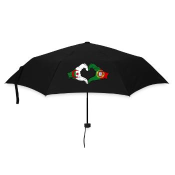 Algérie Portugal Drapeau Mains Coeur Forme Utilisé - Parapluie standard - noir - Devant