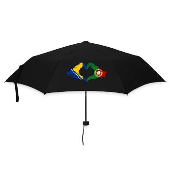 Bosnie Portugal drapeau mains forme de coeur utilisé - Parapluie standard - noir - Devant