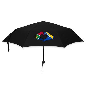 Afrique du Sud Drapeau Bosnie mains forme de coeur utilisé - Parapluie standard - noir - Devant