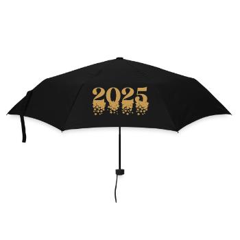 2025 Silvester Outfit Damen Herren – Modern Spaßig - Regenschirm (klein) - Schwarz - Vorne