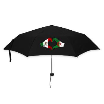 Mexico Algeria flag hands heart shape used - Umbrella (small) - black - Front