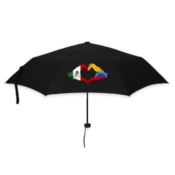 Mexico Venezuela flag hands heart shape used - Umbrella (small) - black - Front
