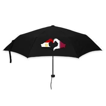 Egypt Qatar Flag Hands Heart Shape - Umbrella (small) - black - Front
