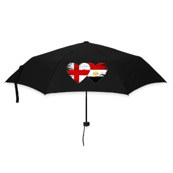 England Egypt Flag Hands Heart Shape Used - Umbrella (small) - black - Front