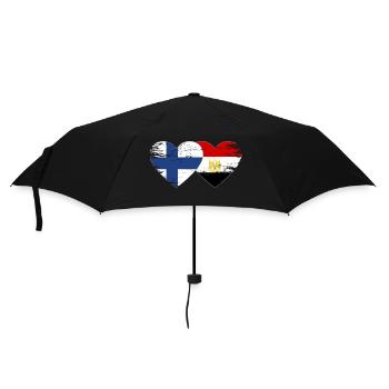 Finland Egypt Flag Hands Heart Shape Used - Umbrella (small) - black - Front