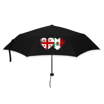 Georgia Mexico Flag Hands Heart Shape Used - Umbrella (small) - black - Front