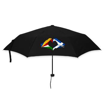 Seychelles Scotland flag hands heart shape used - Umbrella (small) - black - Front