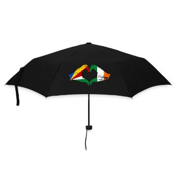 Seychelles Irlande drapeau mains forme de coeur utilisé - Parapluie standard - noir - Devant