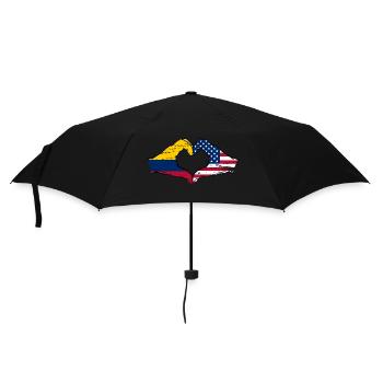 Colombia USA flag hands heart shape used - Umbrella (small) - black - Front