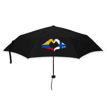 Colombie Finlande Drapeau Mains Coeur Forme Utilisé - Parapluie standard - noir - Devant