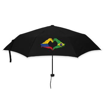 Colombie Brésil drapeau mains forme de coeur utilisé - Parapluie standard - noir - Devant