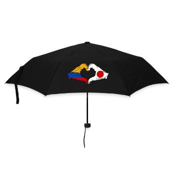 Colombia Japan Flag Hands Heart Shape Used - Umbrella (small) - black - Front