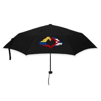 Colombia Cuba Flag Hands Heart Shape Used - Umbrella (small) - black - Front