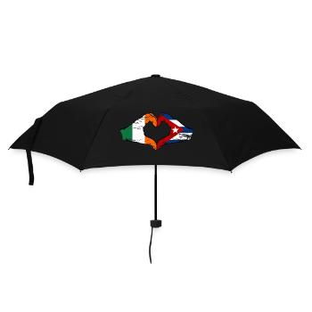 Irland Kuba Flagge Hände Herzform used - Regenschirm (klein) - Schwarz - Vorne