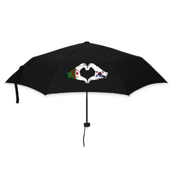 Algeria South Korea Flag Hands Heart Shape Used - Umbrella (small) - black - Front