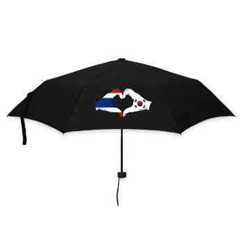 Thaïlande Corée du Sud Drapeau Mains Coeur Forme - Parapluie standard - noir - Devant