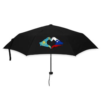 Kazakhstan Slovénie drapeau mains forme de coeur utilisé - Parapluie standard - noir - Devant