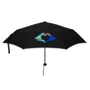 Kazakhstan Nouvelle-Zélande drapeau mains forme de coeur utilisé - Parapluie standard - noir - Devant