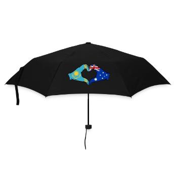 Kazakhstan Australia Flag Hands Heart Shape - Umbrella (small) - black - Front