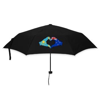 Kazakhstan Nouvelle-Zélande drapeau mains forme coeur - Parapluie standard - noir - Devant