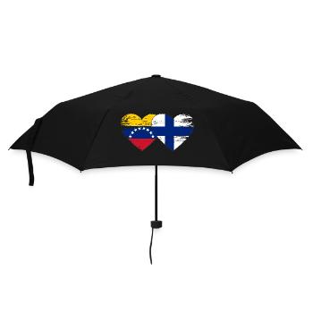 Venezuela Finland flag hands heart shape used - Umbrella (small) - black - Front
