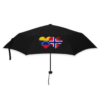 Venezuela Norway flag hands heart shape used - Umbrella (small) - black - Front