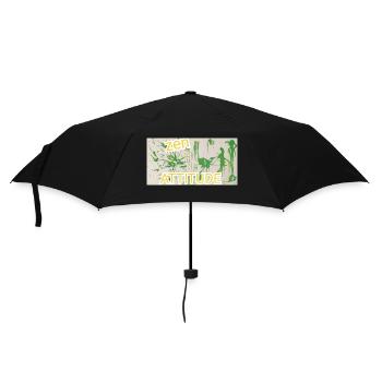 Abstract painting zen attitude, green, buddhism - Umbrella (small) - black - Front
