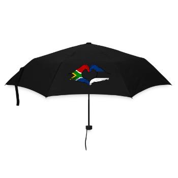 Südafrika Estland Flagge Hände Herzform used - Regenschirm (klein) - Schwarz - Vorne