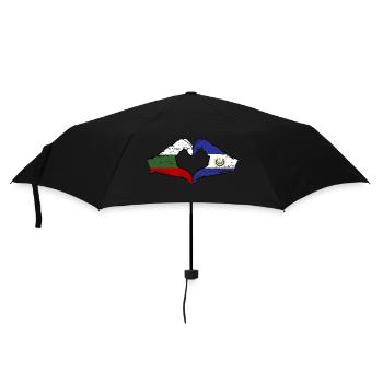 Bulgaria El Salvador Flag Hands Heart Shape Used - Umbrella (small) - black - Front