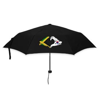 Jamaica South Korea hands heart shape used - Umbrella (small) - black - Front