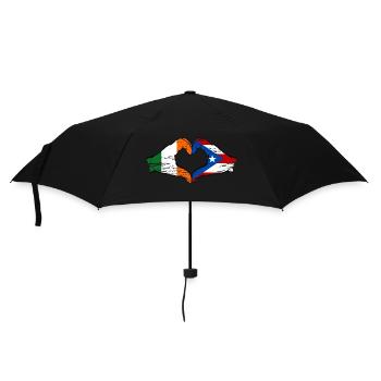 Irland Puerto Rico Flagge Hände Herzform used - Regenschirm (klein) - Schwarz - Vorne