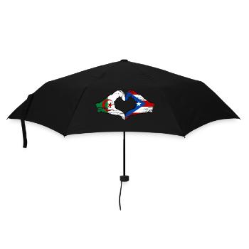 Algerien Puerto Rico Flagge Hände Herzform used - Regenschirm (klein) - Schwarz - Vorne