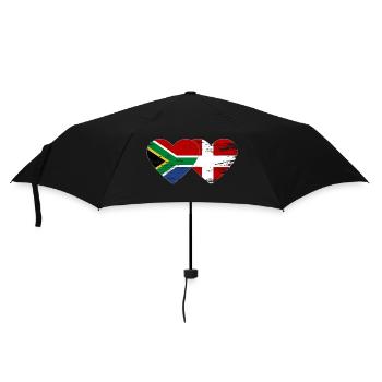 Afrique du Sud Drapeau Danemark forme de coeur utilisé - Parapluie standard - noir - Devant