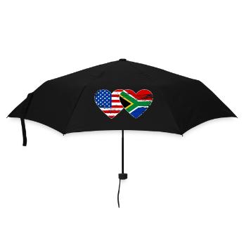 USA South Africa Flag Heart Shape Used - Umbrella (small) - black - Front