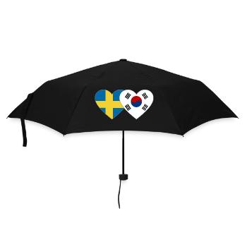 Schweden Südkorea Flagge Herz - Regenschirm (klein) - Schwarz - Vorne