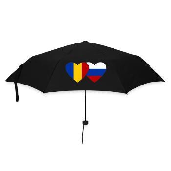 Roumanie Russie Drapeau Coeur - Parapluie standard - noir - Devant
