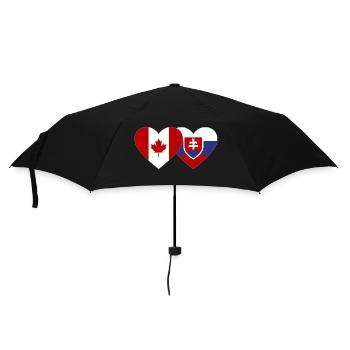 Kanada Slowakei Flagge Herz - Regenschirm (klein) - Schwarz - Vorne