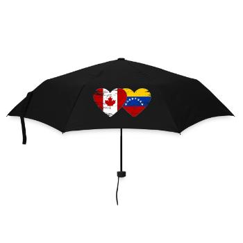 Canada Venezuela flag heart used - Umbrella (small) - black - Front