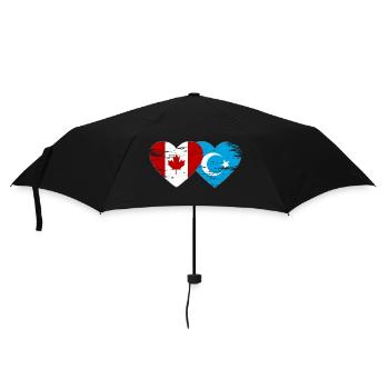Drapeau du Canada ouïghour coeur utilisé - Parapluie standard - noir - Devant