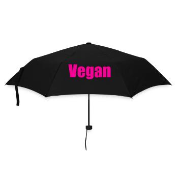 Vegan - Regenschirm (klein) - Schwarz - Vorne